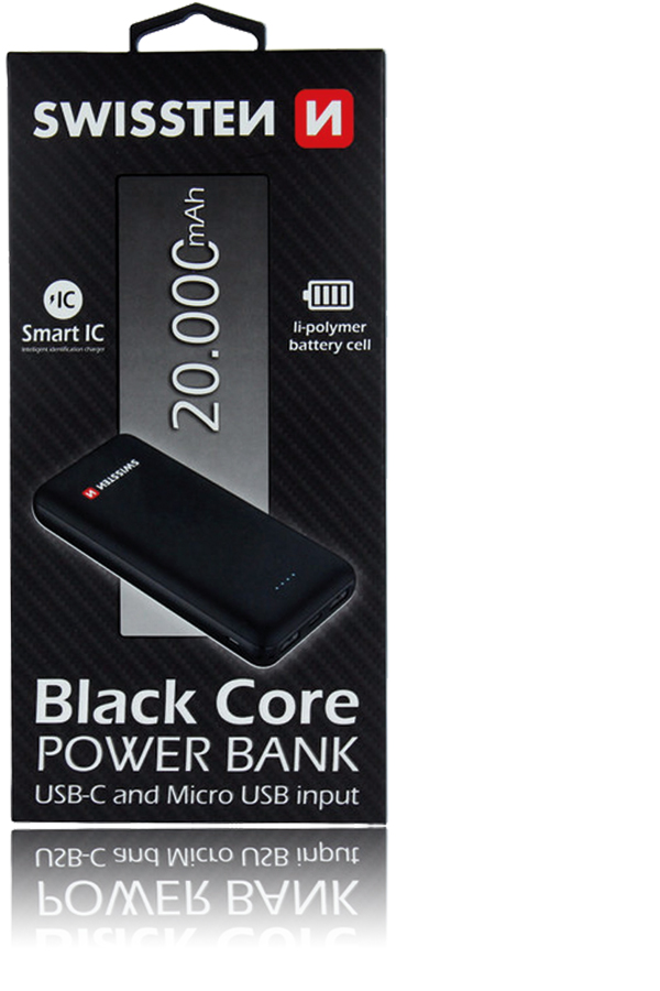 Swissten Powerbank Black Core Power 20.000mAh